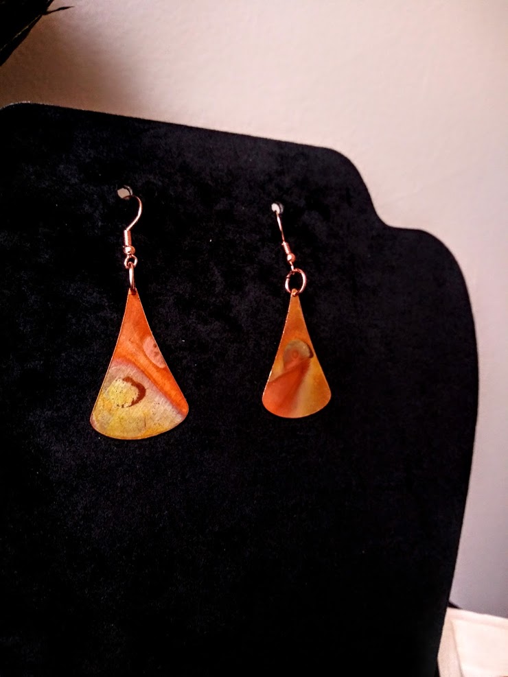 Fire Painted Copper Triangle